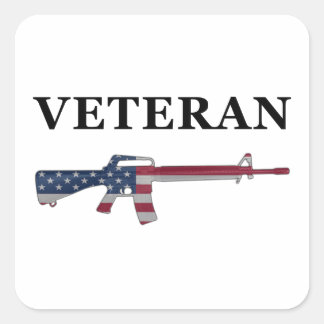 Cuadrada Veterano Pegatina del M16