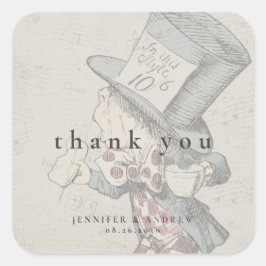 Cuadrada Vintage Alice In Wonderland Square Pegatina