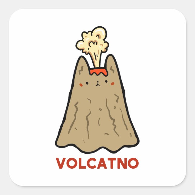 Cuadrada Vol-cat-sin Pegatina de un gato lindo (Anverso)