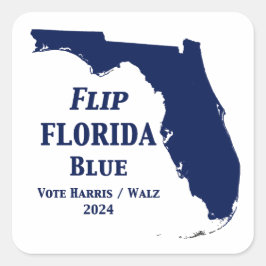 Cuadrada Voltear Florida Blue en 2024 Pegatina cuadrado
