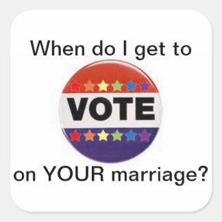 Cuadrada votación sobre el pegatina de igualdad matrimonial