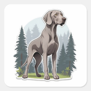 Cuadrada Weimaraner Pegatina