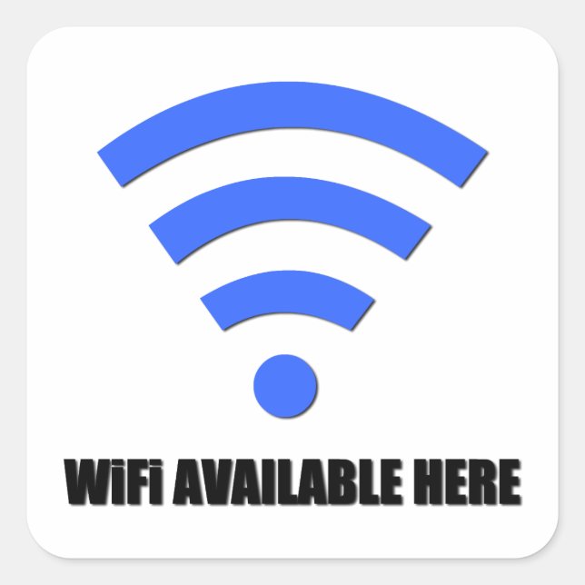 Cuadrada Wifi disponible aquí Pegatina (Anverso)