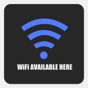 Cuadrada Wifi disponible aquí Pegatina