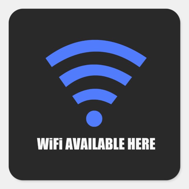 Cuadrada Wifi disponible aquí Pegatina (Anverso)