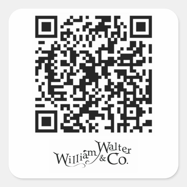 Cuadrada William Walter y Co QR Code Pegatina (Anverso)