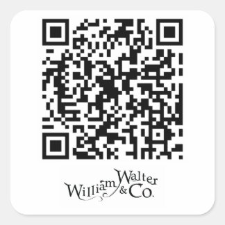 Cuadrada William Walter y Co QR Code Pegatina