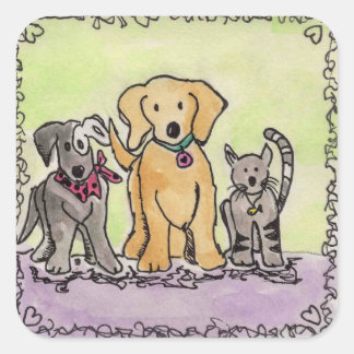 Cuadrada Wren, Robby y Jay Pegatina