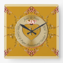 1.ᵉʳ 50.º Reloj de Muro Ochre Dorado