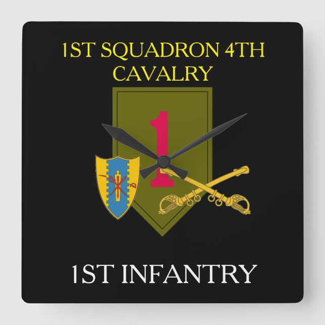 CUADRADO 1.ᵉʳ CUADRON CUARTO CAVALRY 1ª RELOJ DE INFANTERÍA (Anverso)