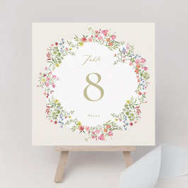 cuadrado 5 x 5 Boda de arco floral Número de tabla