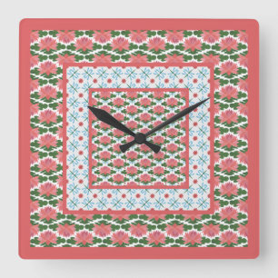 Cuadrado Aguas rosadas Lilis Dragonflies Pendant reloj de p