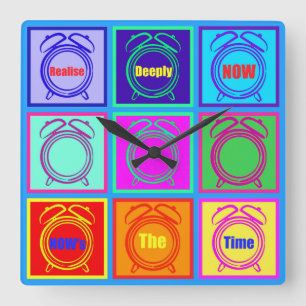 Cuadrado Ahora reloj de tiempo