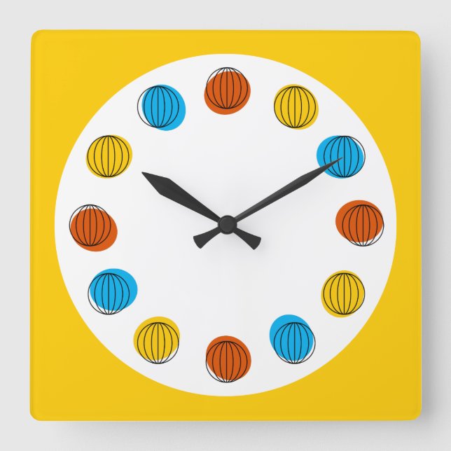 Cuadrado amarillo del reloj de globo (Anverso)