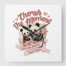 Cuadrado Apreciar el reloj de la pared del momento