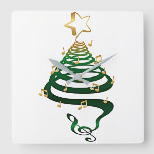 CUADRADO **ÁRBOL DE NAVIDAD MODERNA** RELOJ