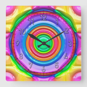 Cuadrado Arte abstracto 119 opciones de reloj y numeral