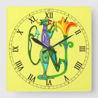 Arte egipcio con el reloj del número romano de la