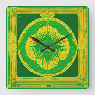 Cuadrado Arte mural y reloj