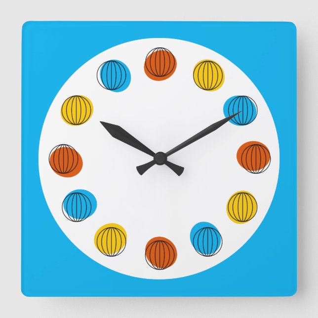 cuadrado azul del reloj de globo (Anverso)