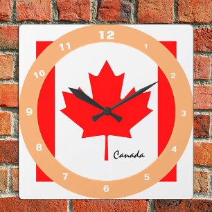 Cuadrado Bandera canadiense, reloj de moda/diseño de moda d