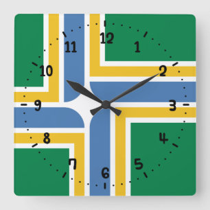 Cuadrado Bandera de Portland, reloj del muro de Oregon Squa