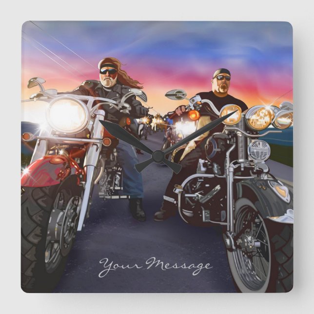 Cuadrado Bicicletas 1 reloj (Anverso)