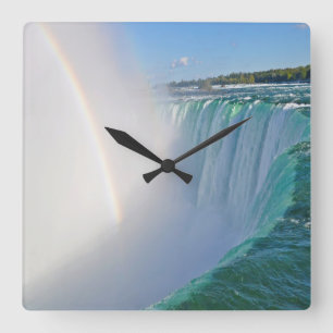 Cuadrado Caídas de la herradura de Niagara Falls y reloj
