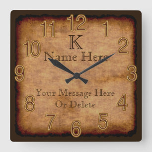 Cuadrado Cajas de texto personalizadas del reloj 3 del