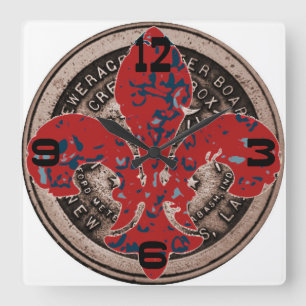 Cuadrado Cara de reloj roja de la cubierta del contador del