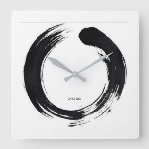 Cuadrado Cepillo de la tinta su tiempo - reloj