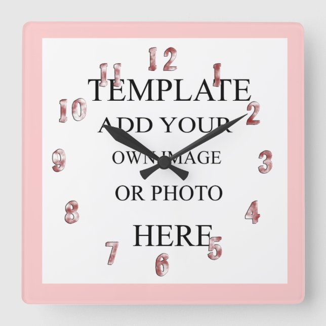 Cuadrado Chicas rosados Decoración fotográfica reloj de par (Anverso)