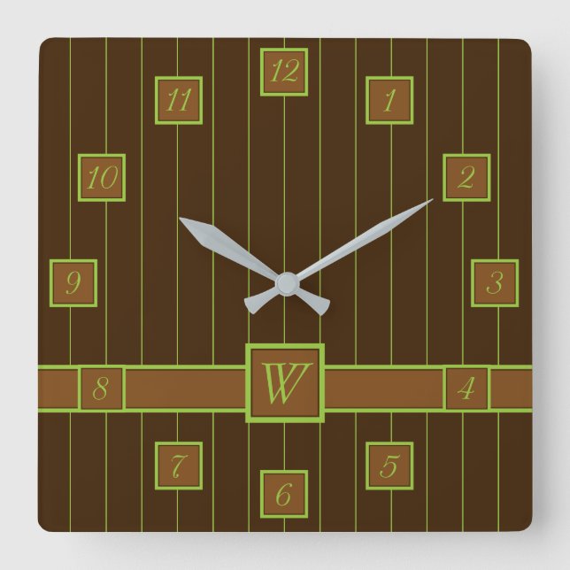 Cuadrado Chocolate con Reloj de piras de lima (Anverso)