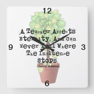 Cuadrado Cita de Henry Adams del reloj del profesor
