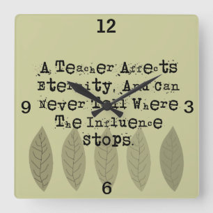 Cuadrado Cita jubilada de Henry Adams del reloj del