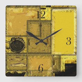 Cuadrado Ciudad del reloj urbano del arte abstracto del oro