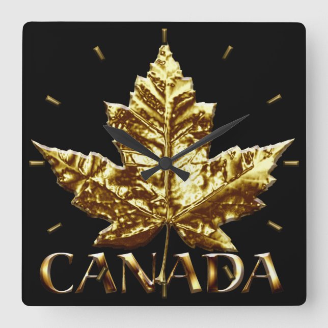 Cuadrado Clock Canada Clock con la medalla de oro del reloj (Anverso)