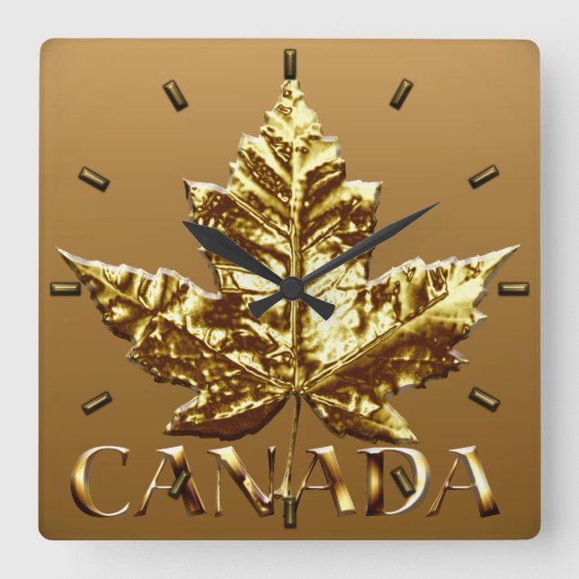 Cuadrado Clock Canada Clock con la medalla de oro del reloj (Anverso)