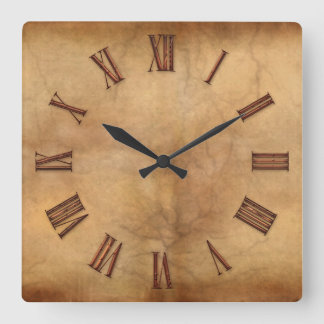 Cuadrado Cobre 2D sobre reloj de arte moderno de efecto per