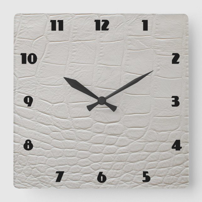 Cuadrado Cocodrilo del blanco del RELOJ de la ROCA del (Anverso)