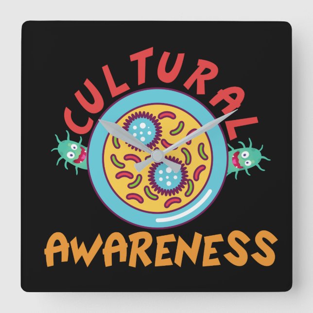 CUADRADO CONCIENCIA CULTURAL - RELOJ DE LA PARED DE LA PLAZ (Anverso)