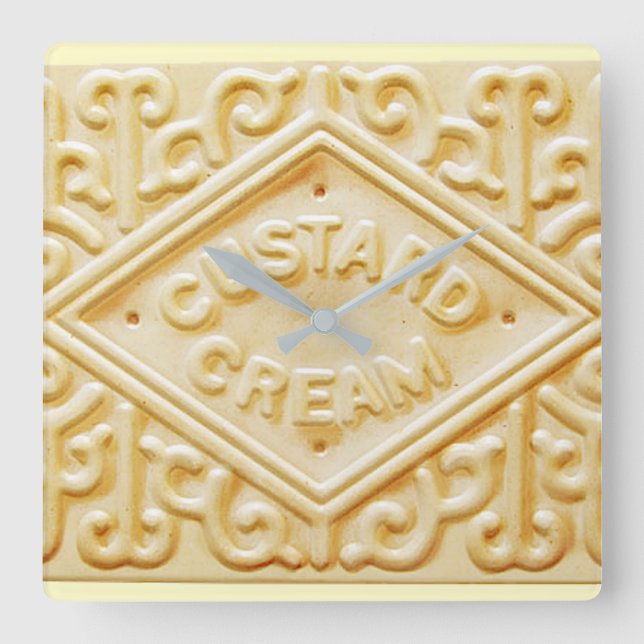 Cuadrado crema crema crema crema retro galleta reloj 2 (Anverso)
