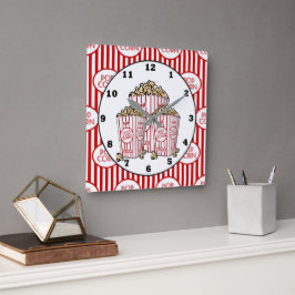 Cuadrado Cuidada sala de cine reloj de palomitas