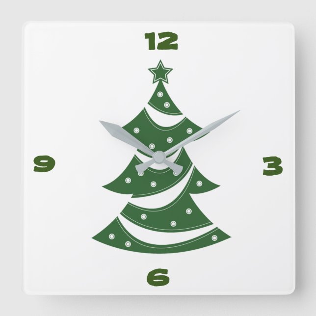 CUADRADO **CURAR ÁRBOL DE NAVIDAD** RELOJ (Anverso)