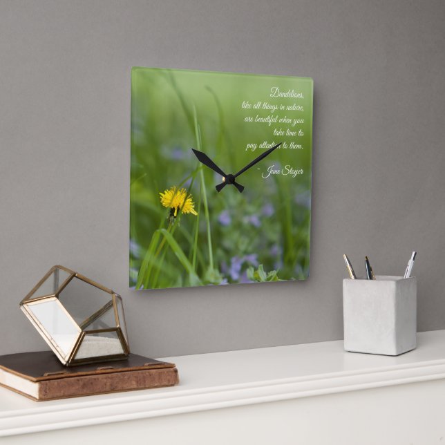 Cuadrado Dandelion Dreams Wall Art / Reloj (Oficina)
