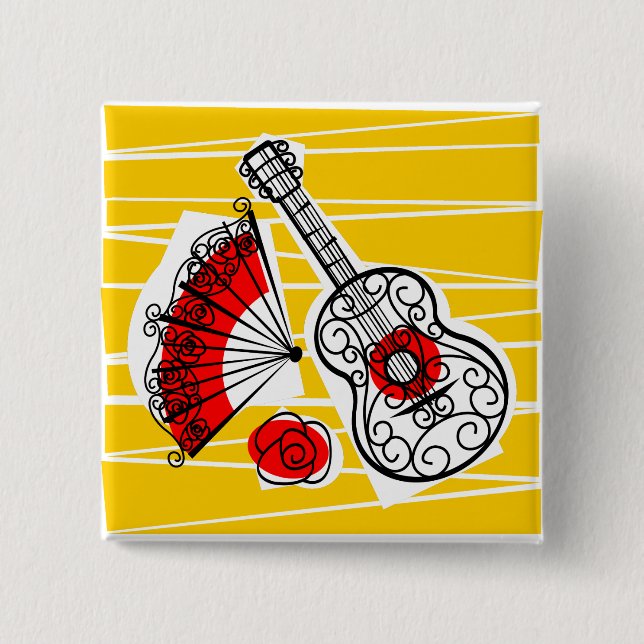 cuadrado de botón de souvenirs españoles (Anverso)