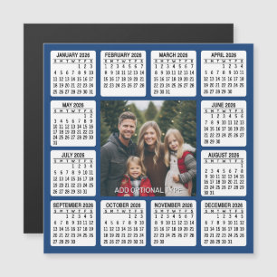 Cuadrado de calendario magnético con foto