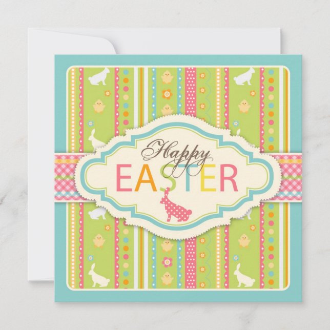 Cuadrado de invitaciones de Bunny Hop (Anverso)