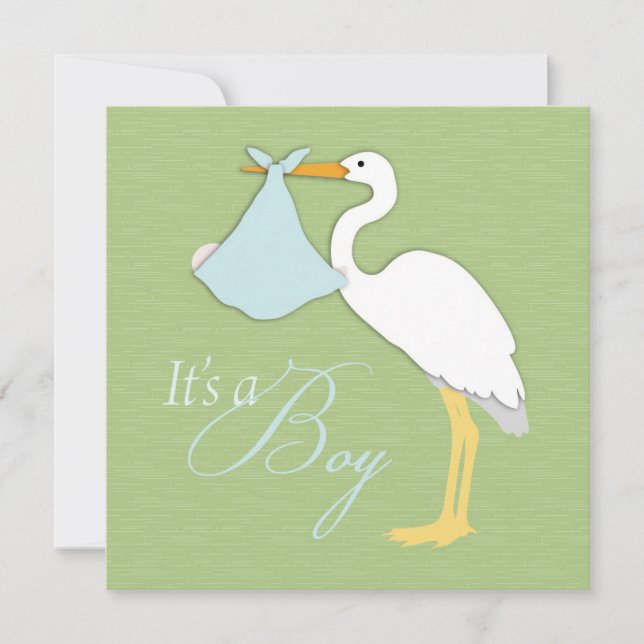 Cuadrado de invitaciones de Stork Boy (Anverso)