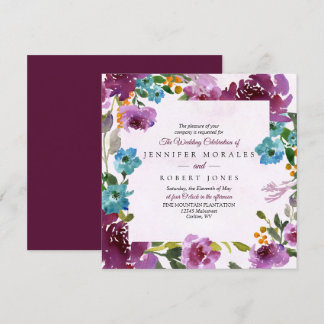 Cuadrado de la invitación de la boda de la